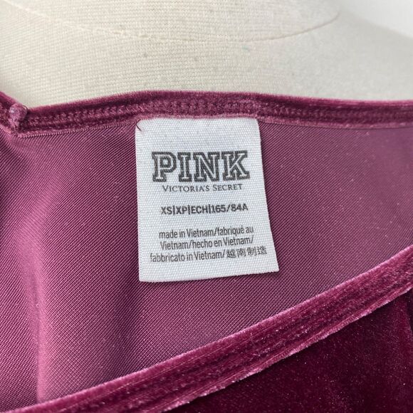 Victoria Secret Pink Velvet Plum Tank Top XS Crop Cami Dog Festival Boho Goth - Picture 8 of 9